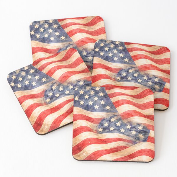 Item preview, USA Flag – Vintage Watercolor Patriotic Pattern designed and sold by ValentinaHramov.