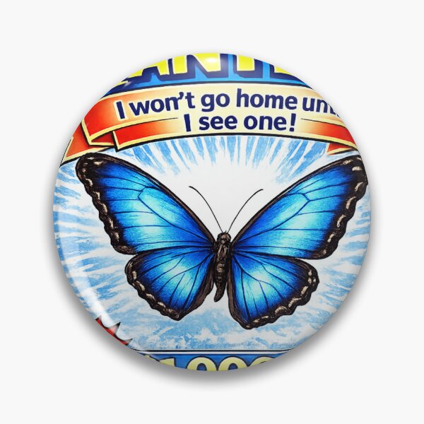 Item preview, WANTED Blue Morpho Butterfly Shirt - Insect Lover Gift Bug Hunter Kids Nature Tee Protect Their Wild Home designed and sold by Japanese Bug Hunter.