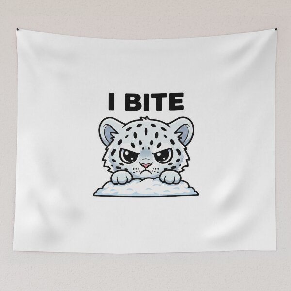 Item preview, I BITE. – Grumpy Snow Leopard Cub designed and sold by Shopex10.