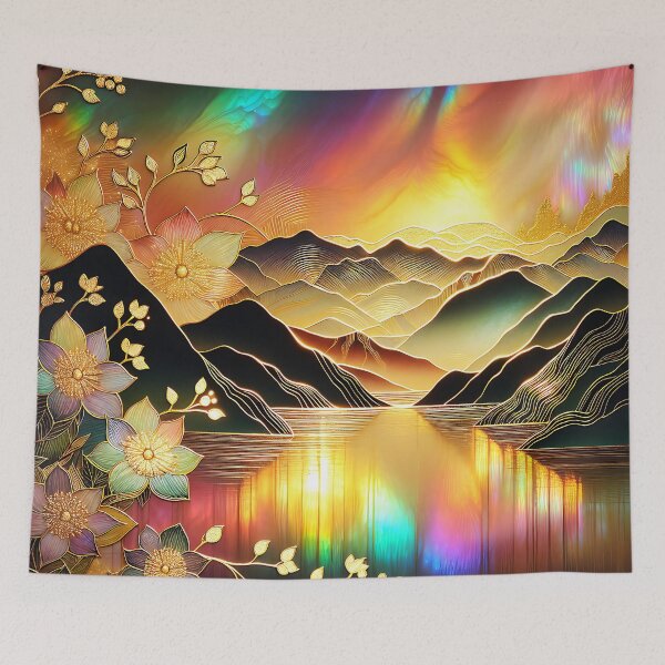 Item preview, Asian Northern Lights, Mountains, And Lake Digital Art designed and sold by DEC02.