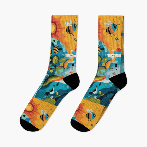 Item preview, Protect Nature with a Vibrant Eco Art- Save Planet Scene of Bees, Tree, Sun and Rain designed and sold by OlfactoART Studio.