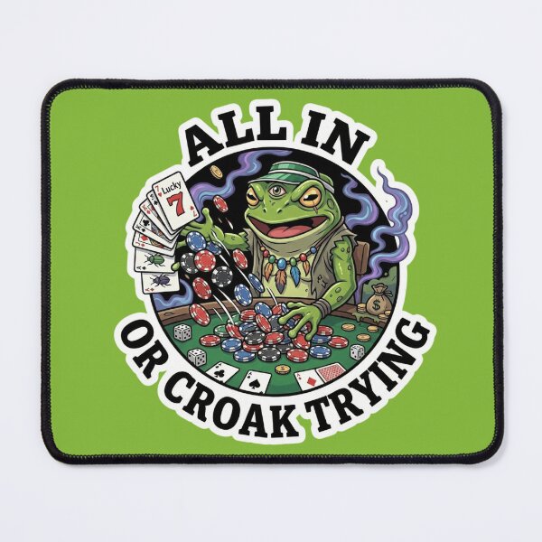 Item preview, All In Or Croak Trying Gambler Frog Poker Sticker Solid Text designed and sold by Bug by Design.