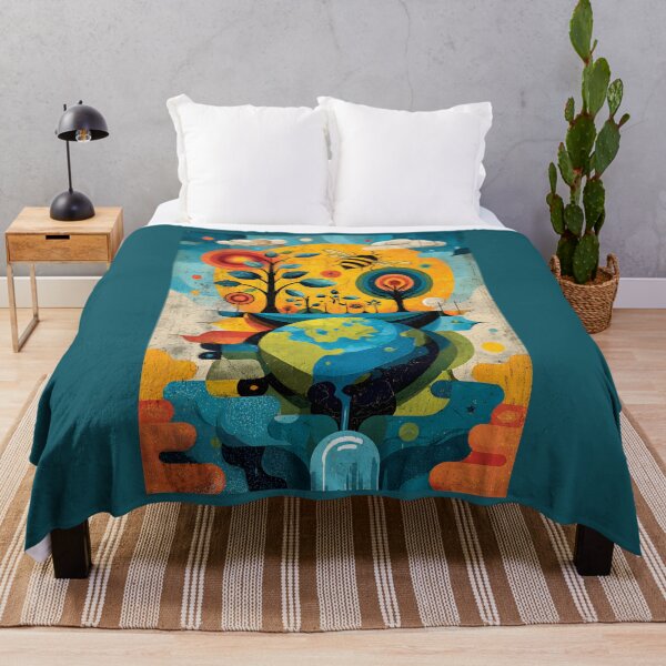 Item preview, Promote Environmental Awareness with Surreal Bee Campaign Art Over Vibrant Landscapes and Earth designed and sold by OlfactoART Studio.