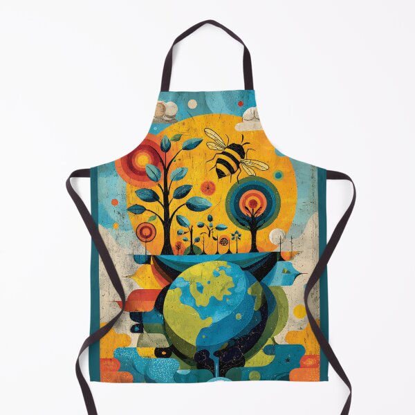 Item preview, Promote Environmental Awareness with Surreal Bee Campaign Art Over Vibrant Landscapes and Earth designed and sold by OlfactoART Studio.
