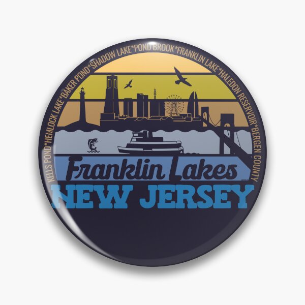 Item preview, Franklin Lakes New Jersey Sunset Retro Vintage Local Pride Logo designed and sold by CRHPOD20.