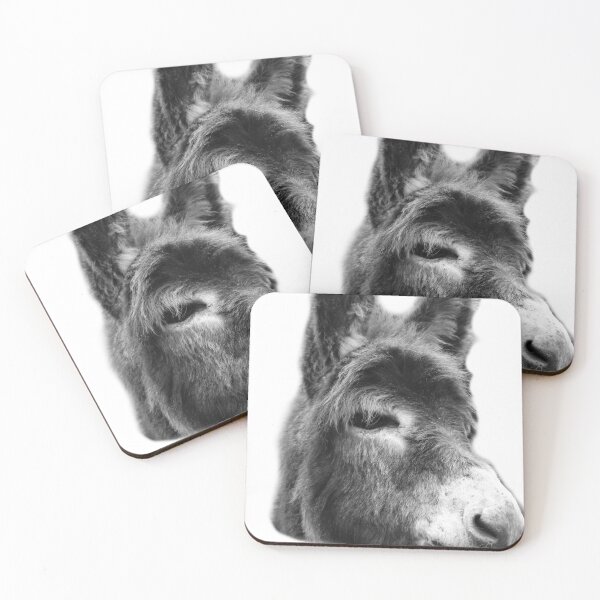 Item preview, suspicious donkey looking over fence isolated designed and sold by BarryMayfield.