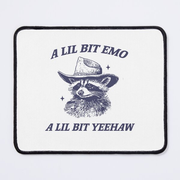 Item preview, Raccoon lil bit emo lil bit yeehaw, Midwest Emo, 90's, Funny Cowboy Raccoon Meme designed and sold by borenclolahroy.