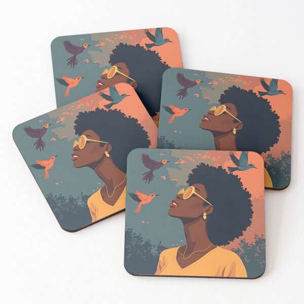 Item preview, Birds Flying - Afrocentric Woman with Birds Art designed and sold by WowDezign.
