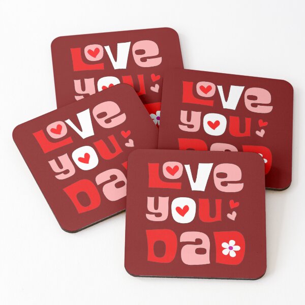 Item preview, Love You Dad – Cute Valentine Typography Design with Hearts and Flower designed and sold by Far Out Goods.