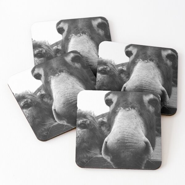 Item preview, Curious donkeys looking over fence  designed and sold by BarryMayfield.