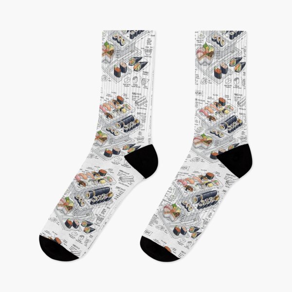 Item preview, Japanese Sushi - technical drawing designed and sold by Rhu Creations.