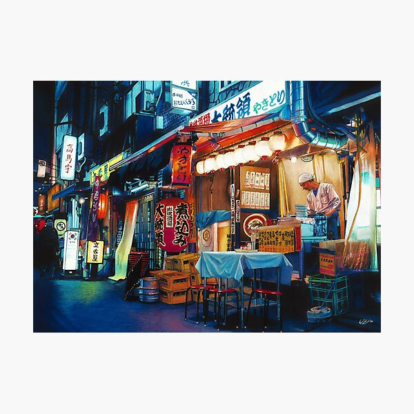 Aperçu de l'œuvre Nourriture de rue japonaise la nuit créée et vendue par ErinNicholls.
