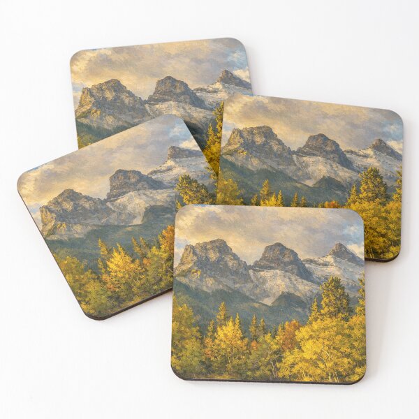 Item preview, Three Sisters Mountains Oil Painting designed and sold by Capturetees.