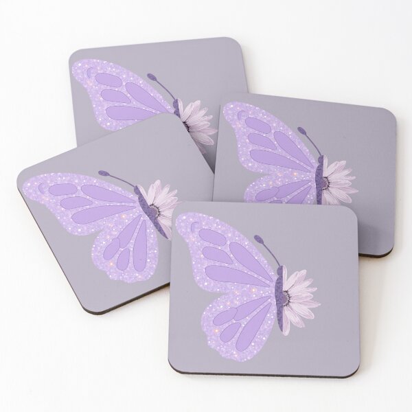 Item preview, Butterfly Flower Purple Stickers Prints Posters Wall Art Magnet Home Coffee Cup Decoration TShirt Stationary Notebook Magnet Hat Kitchen Work School Office Redbubble Shop designed and sold by Saritas Boutique Shop.