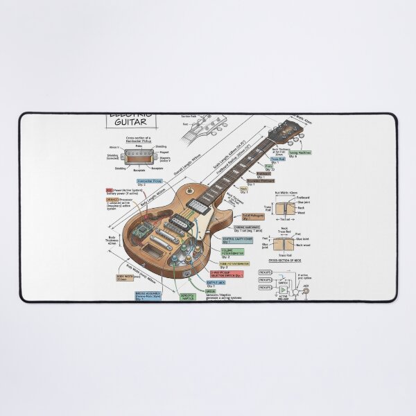 Item preview, Electric Guitar - Cross-section Isometric Drawing designed and sold by Rhu Creations.