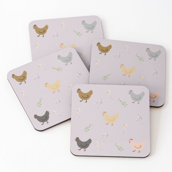 Item preview, Chickens And Flowers Pattern Stickers Prints Posters Wall Art Magnet Home Coffee Cup Decoration TShirt Stationary Notebook Magnet Hat Kitchen Work School Office Redbubble Shop designed and sold by Saritas Boutique Shop.
