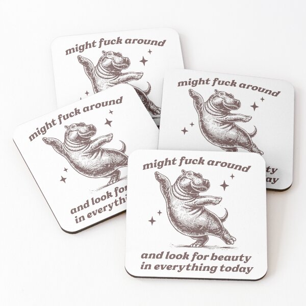 Item preview, Retro Hippo Funny Mental Health Meme: Might Find Beauty Today designed and sold by borenclolahroy.