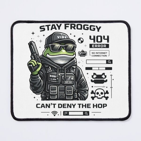 Item preview, Stay Froggy – Tactical Meme Streetwear Design designed and sold by Inkae Studio.