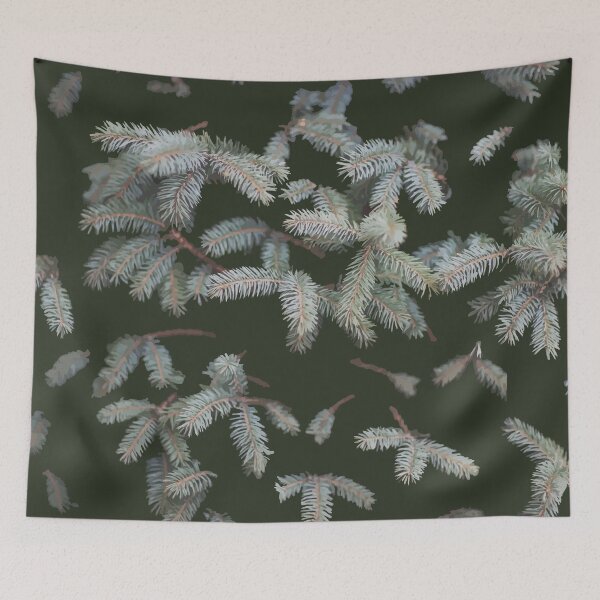 Item preview, Pine Branch Pattern on Dark Background designed and sold by Arturo Daniel Garcia Palomo.