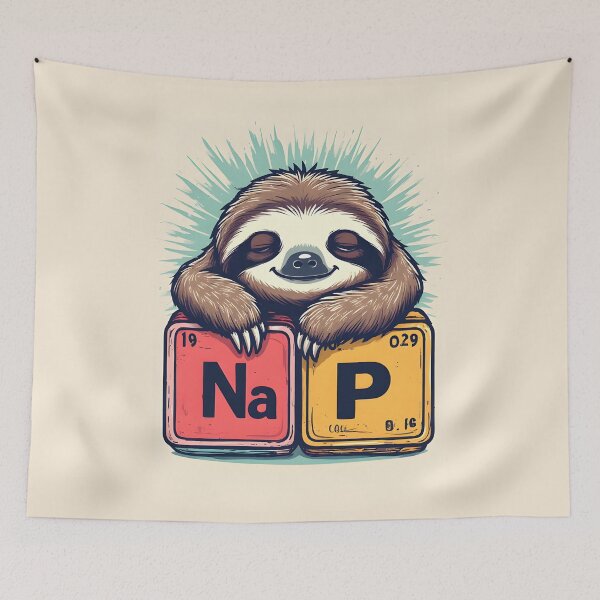 Item preview, Funny Chemistry Sloth Art – “Na P” Nap Periodic Table  designed and sold by owi-art.