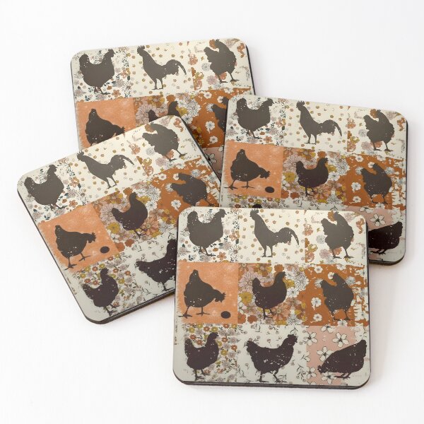 Item preview, Retro Boho Chicken, Flowers Chicken, Floral Retro Chicken Mama designed and sold by DesignDenDo ⭐⭐⭐⭐⭐.