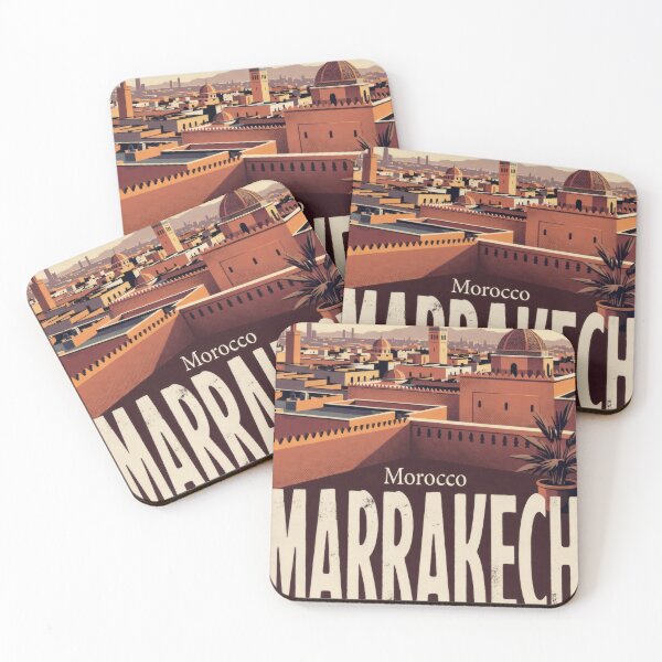 Item preview, Marrakech Morocco Vintage Travel Wall Art designed and sold by Atlas Poster Co..