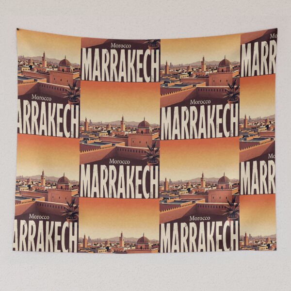 Item preview, Marrakech Morocco Vintage Travel Wall Art designed and sold by Atlas Poster Co..