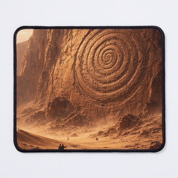 Item preview, Ancient Spiral Cliff Monument | Mythic Desert Civilisation Wall Art | Spiral Ages Fantasy Landscape designed and sold by Element Horizon Studio.