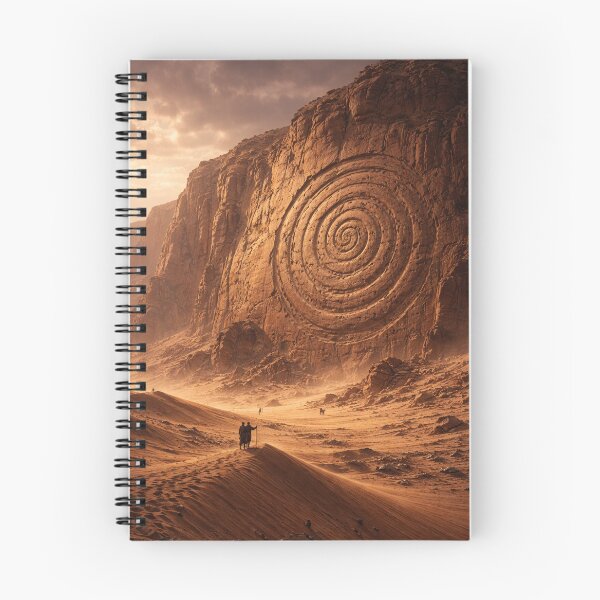 Item preview, Ancient Spiral Cliff Monument | Mythic Desert Civilisation Wall Art | Spiral Ages Fantasy Landscape designed and sold by Element Horizon Studio.