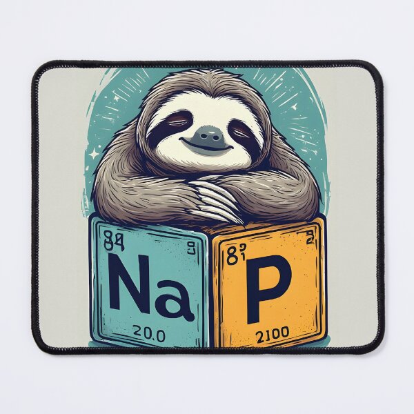 Item preview, Nap Chemistry Pun Sloth – Periodic Table Science Humor designed and sold by owi-art.