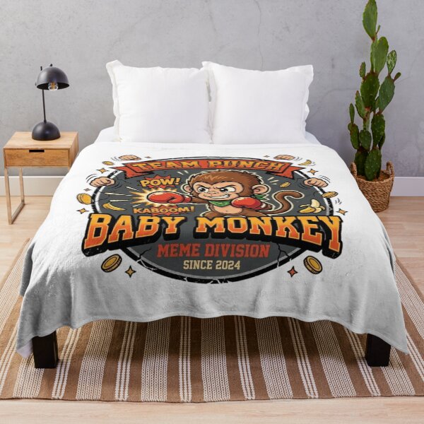 Item preview, Team Punch Baby Monkey Meme - The Tiniest Fighter Vintage Retro designed and sold by Wear Sculpt.