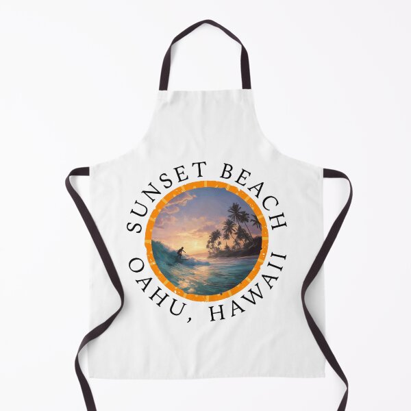 Aperçu de l'œuvre Sunset Beach - Hawaï (avec lettrage noir) créée et vendue par VelvetRoom.