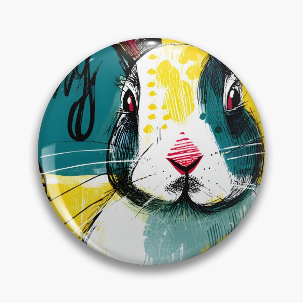 Item preview, Champion Compassion with a Vibrant Rabbit in Bold Colors and No Animal Testing Message designed and sold by OlfactoART Studio.