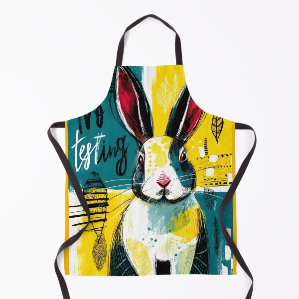 Item preview, Champion Compassion with a Vibrant Rabbit in Bold Colors and No Animal Testing Message designed and sold by OlfactoART Studio.