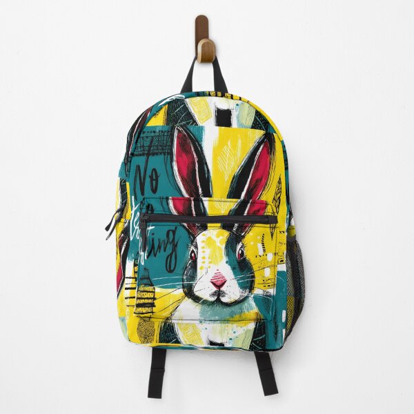 Item preview, Champion Compassion with a Vibrant Rabbit in Bold Colors and No Animal Testing Message designed and sold by OlfactoART Studio.