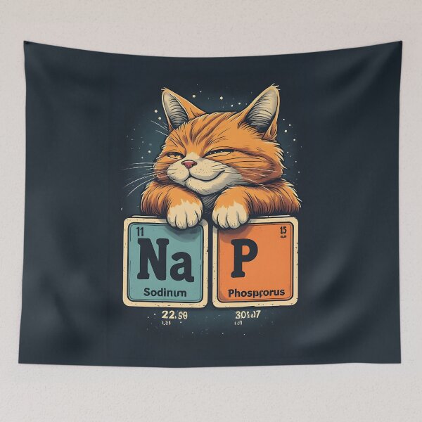 Item preview, Nap Chemistry Pun Cat – Funny Na P Periodic Table designed and sold by owi-art.