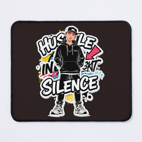 Item preview, Hustle In Silence Streetwear Graphic – Motivational Urban Hip Hop Boy Illustration designed and sold by FlipFit.