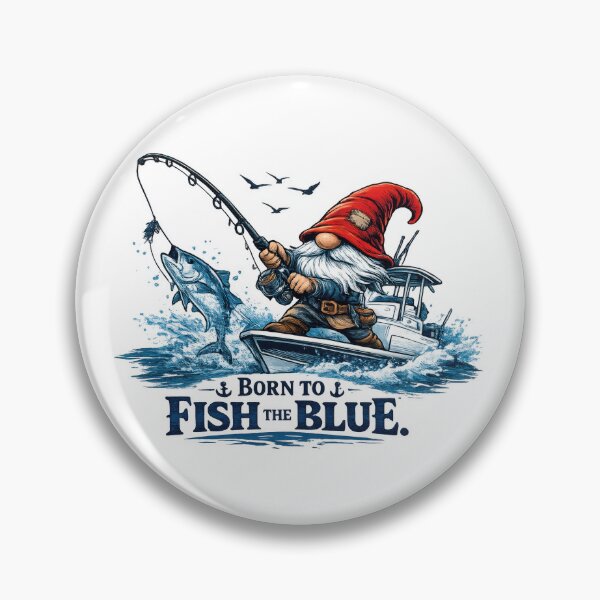 Item preview, Born to Fish the Blue – Fishing Gnome Offshore Illustration designed and sold by SaltyLinesOut.
