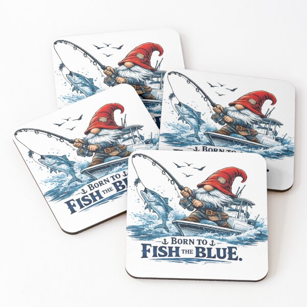 Item preview, Born to Fish the Blue – Fishing Gnome Offshore Illustration designed and sold by SaltyLinesOut.