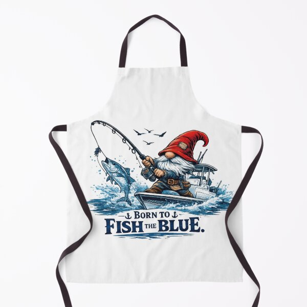 Item preview, Born to Fish the Blue – Fishing Gnome Offshore Illustration designed and sold by SaltyLinesOut.