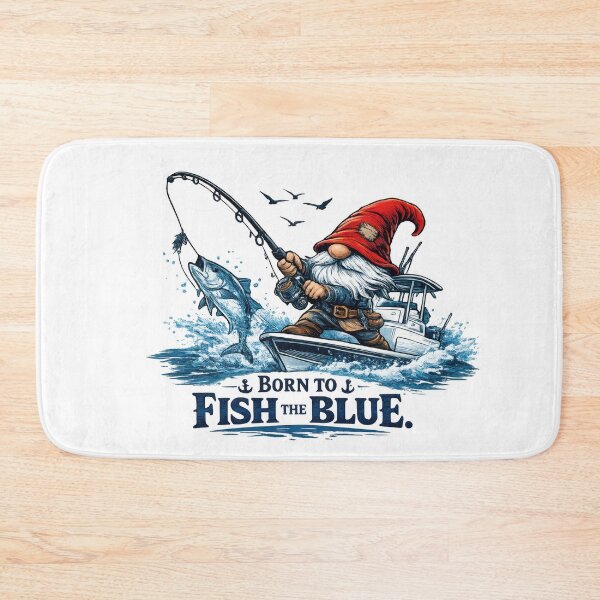 Item preview, Born to Fish the Blue – Fishing Gnome Offshore Illustration designed and sold by SaltyLinesOut.