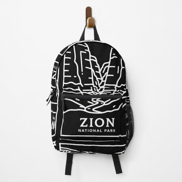 Item preview, Zion National Park White Line Art Illustration designed and sold by Stripe Wall Studio.