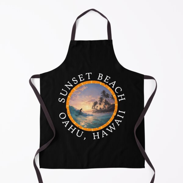 Aperçu de l'œuvre Sunset Beach - Hawaï (avec lettrage blanc) créée et vendue par VelvetRoom.