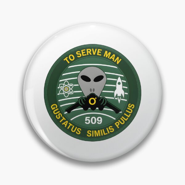 Item preview, "To Serve Man" Sci-Fi Parody Military Patch designed and sold by CharlieDesings.
