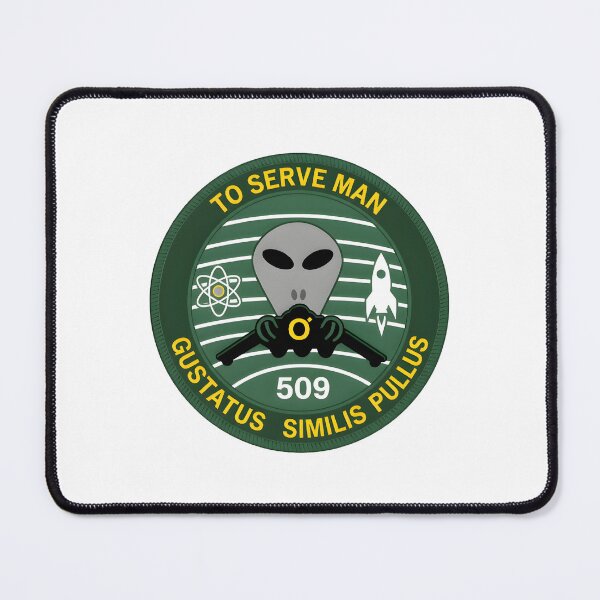 Item preview, "To Serve Man" Sci-Fi Parody Military Patch designed and sold by CharlieDesings.
