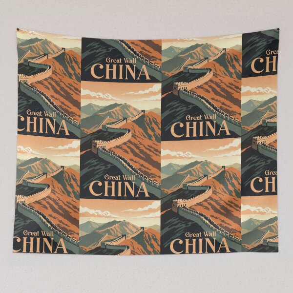 Item preview, Great Wall China Vintage Travel Wall Art designed and sold by Atlas Poster Co..