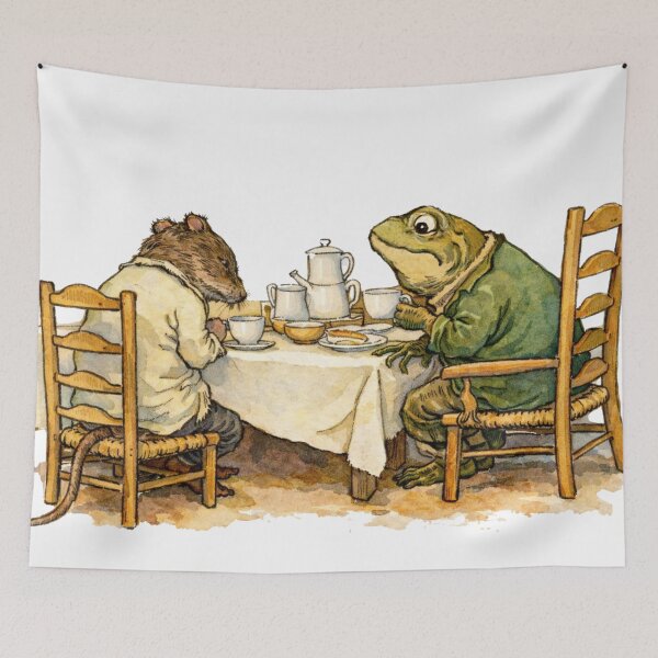 Item preview, Wind in the Willows Watercolor Rat and Toad Tea Party Illustration for Classic Literature Lovers designed and sold by RickE.