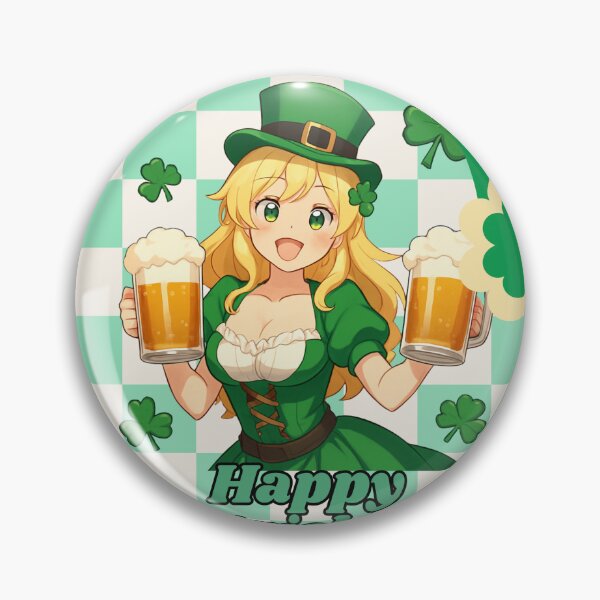 Item preview, Lucky anime Beer girl for St Patrick's Day celebration designed and sold by get7up2424.