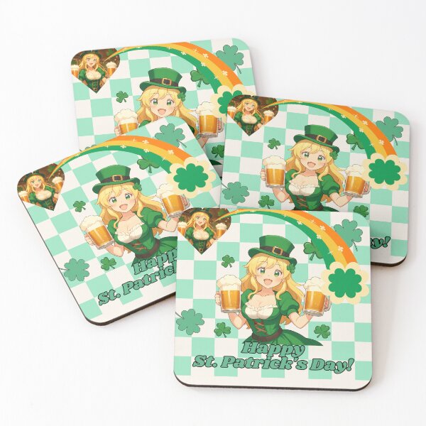 Item preview, Lucky anime Beer girl for St Patrick's Day celebration designed and sold by get7up2424.