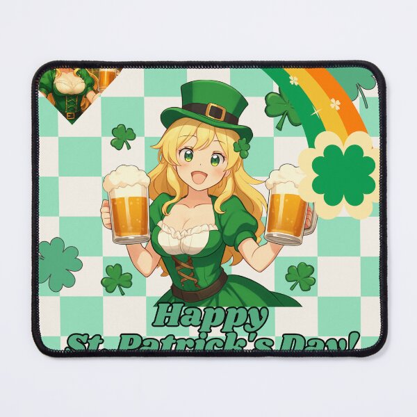 Item preview, Lucky anime Beer girl for St Patrick's Day celebration designed and sold by get7up2424.